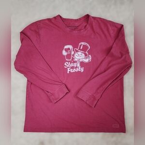 ​Life is Good XL  "Stay Frosty" Long Sleeve Crusher Tee Snowman